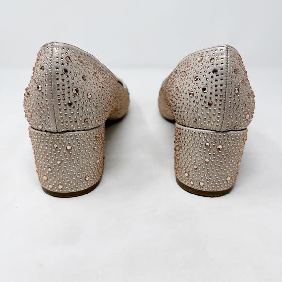 [Adrienne Vittadini] Fiona Crystal Sequined Pointed Toe Block Heel Pumps Sz 11M - Picture 7 of 11